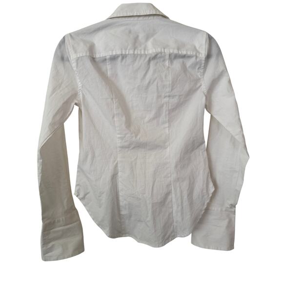 Wild Fable White Button Down Collar Long Sleeve Basics Curved Hem Dress Shirt-XS - Picture 4 of 5